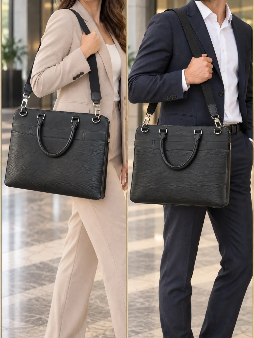 ✨ Louis Vuitton Epi Bassano GM Briefcase – Black ✨